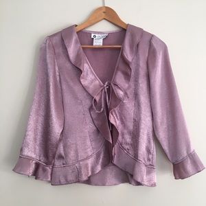 90’s Soft Girl Purple Tie-Front Cardigan
